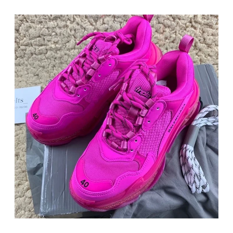 Balenciaga Triple S Sneakers Fuchsia cheap wholesale Balenciaga Shoes