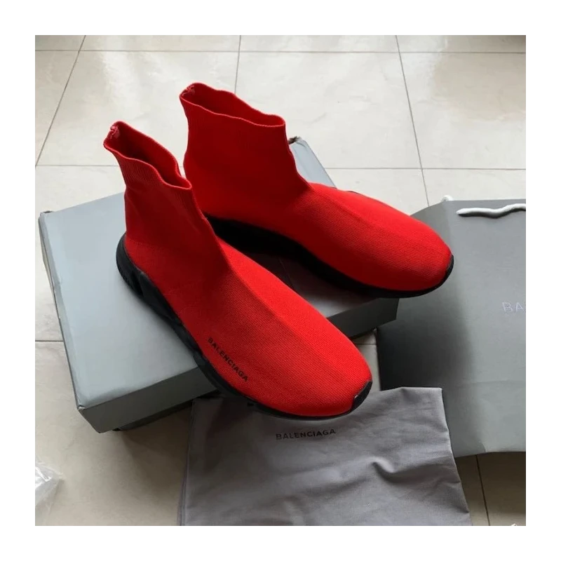 Balenciaga Speed Sneakers Red with Black cheap wholesale Balenciaga Shoes