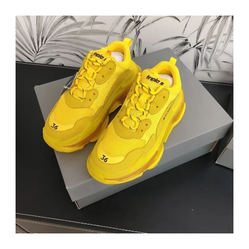 Balenciaga Triple S Sneakers Yellow cheap wholesale Balenciaga Shoes