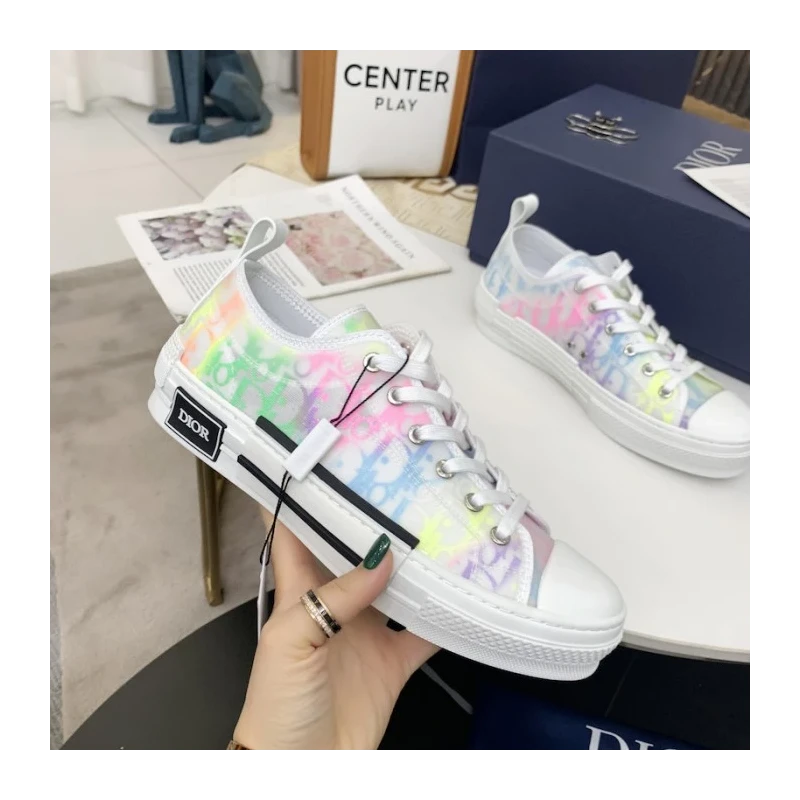 Dior B23 Low Top Sneaker Rainbow Dior Oblique Canvas cheap wholesale Dior Shoes