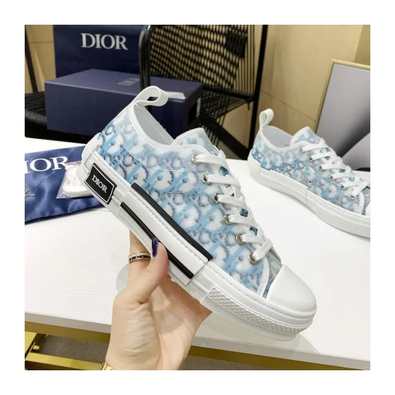 Dior B23 Low Top Sneaker Blue Dior Oblique Pixel Canvas cheap wholesale Dior Shoes