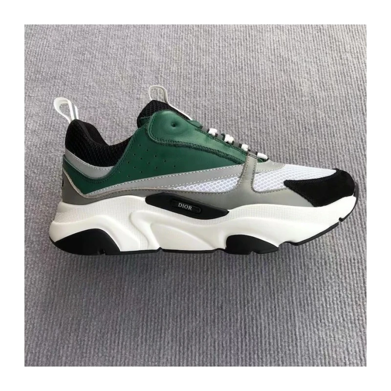 Dior B22 Sneaker in technical knit grey and green calfskin cheap wholesale Dior Shoes