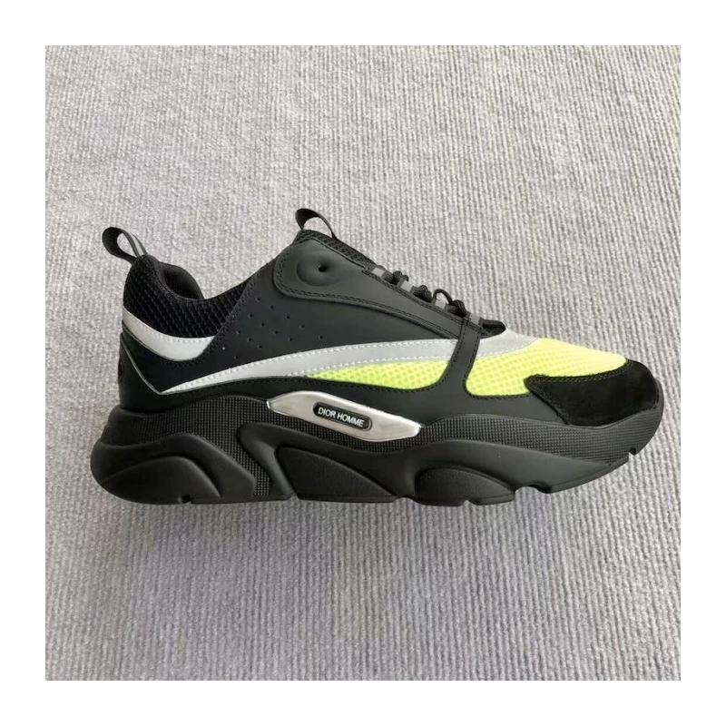 Dior B22 Sneaker in technical knit black and green calfskin cheap wholesale Dior Shoes