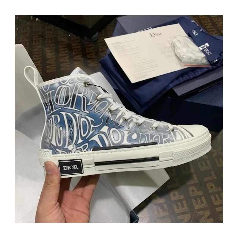 Dior B23 High Top Logo Oblique Blue Color cheap wholesale Dior Shoes