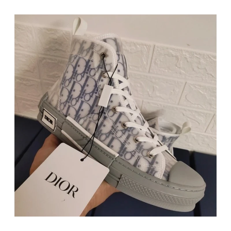 Dior B23 High Top Logo Oblique Navy / Grey cheap wholesale Dior Shoes