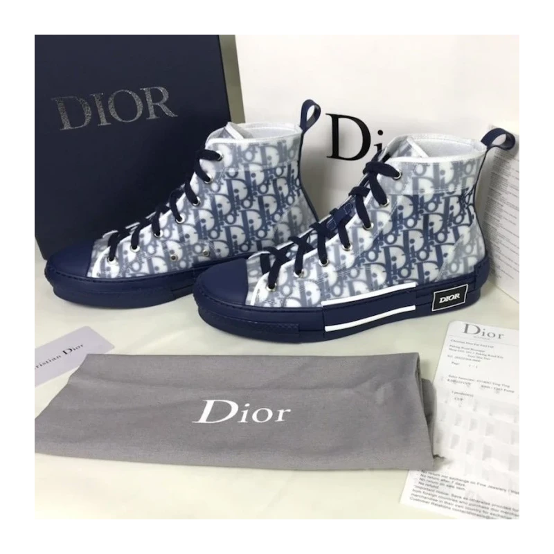 Dior B23 High Top Logo Oblique Blue cheap wholesale Dior Shoes