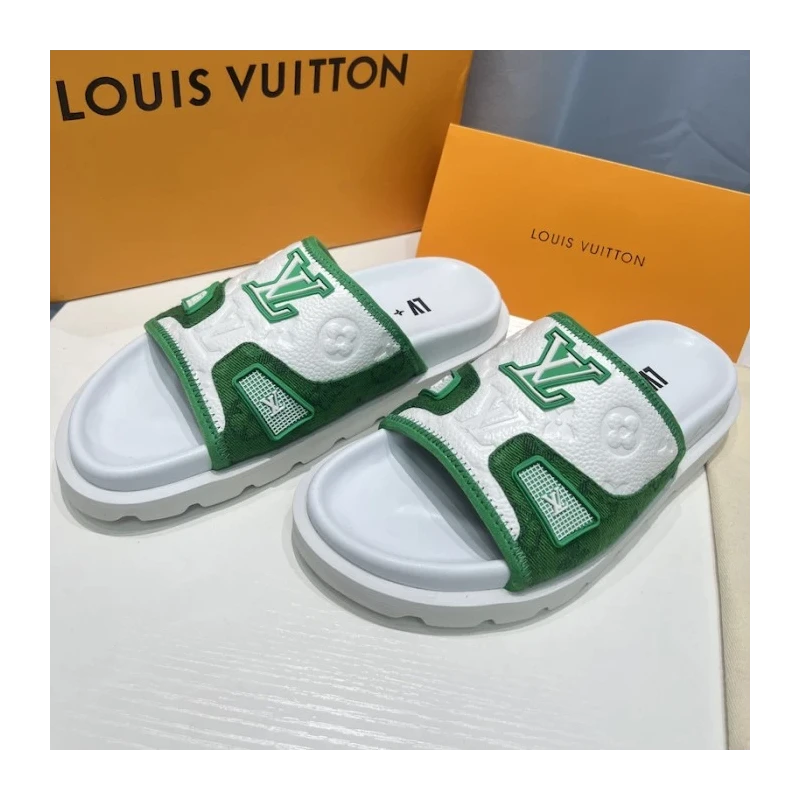 Louis Vuitton x NBA Trainer Mule Green cheap wholesale Louis Vuitton Shoes