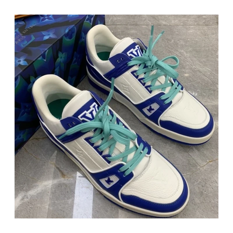 LV Trainer Sneaker Blue 1A813Q cheap wholesale Louis Vuitton Shoes