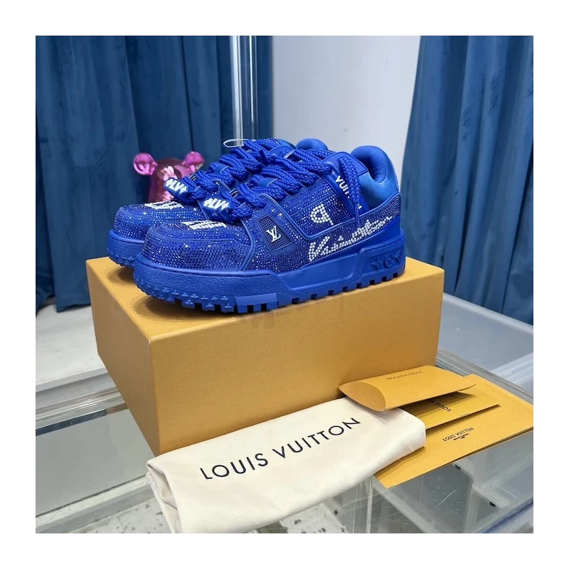 Louis Vuitton LV Trainer Maxi Sneaker Blue cheap wholesale Louis Vuitton Shoes