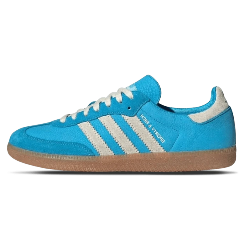 Sporty & Rich x Adidas Samba OG Blue Rush,Adidas Shoes,BRAND SHOES