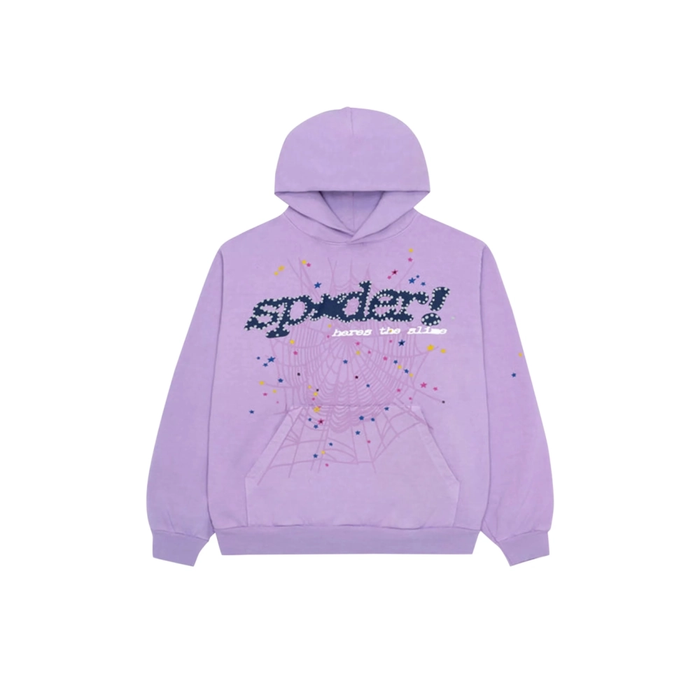 Sp5der Acai Hoodie Purple,Sp5der Hoodie,HOODIE,APPAREL