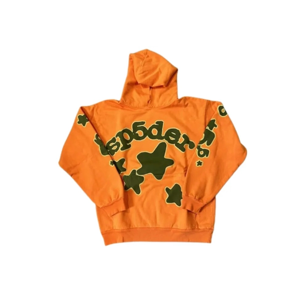 Sp5der Beluga Hoodie Orange,Sp5der Hoodie,HOODIE,APPAREL