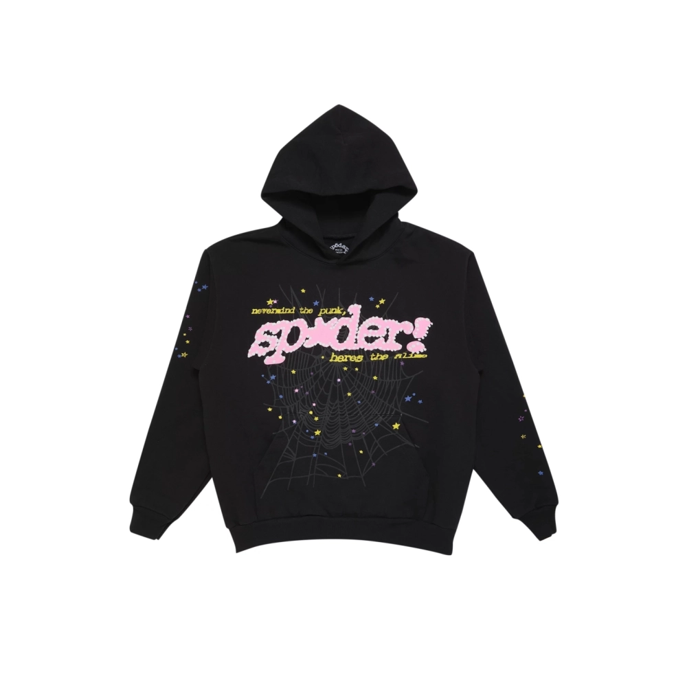 Sp5der P*NK Hoodie Black V2,Sp5der Hoodie,HOODIE,APPAREL