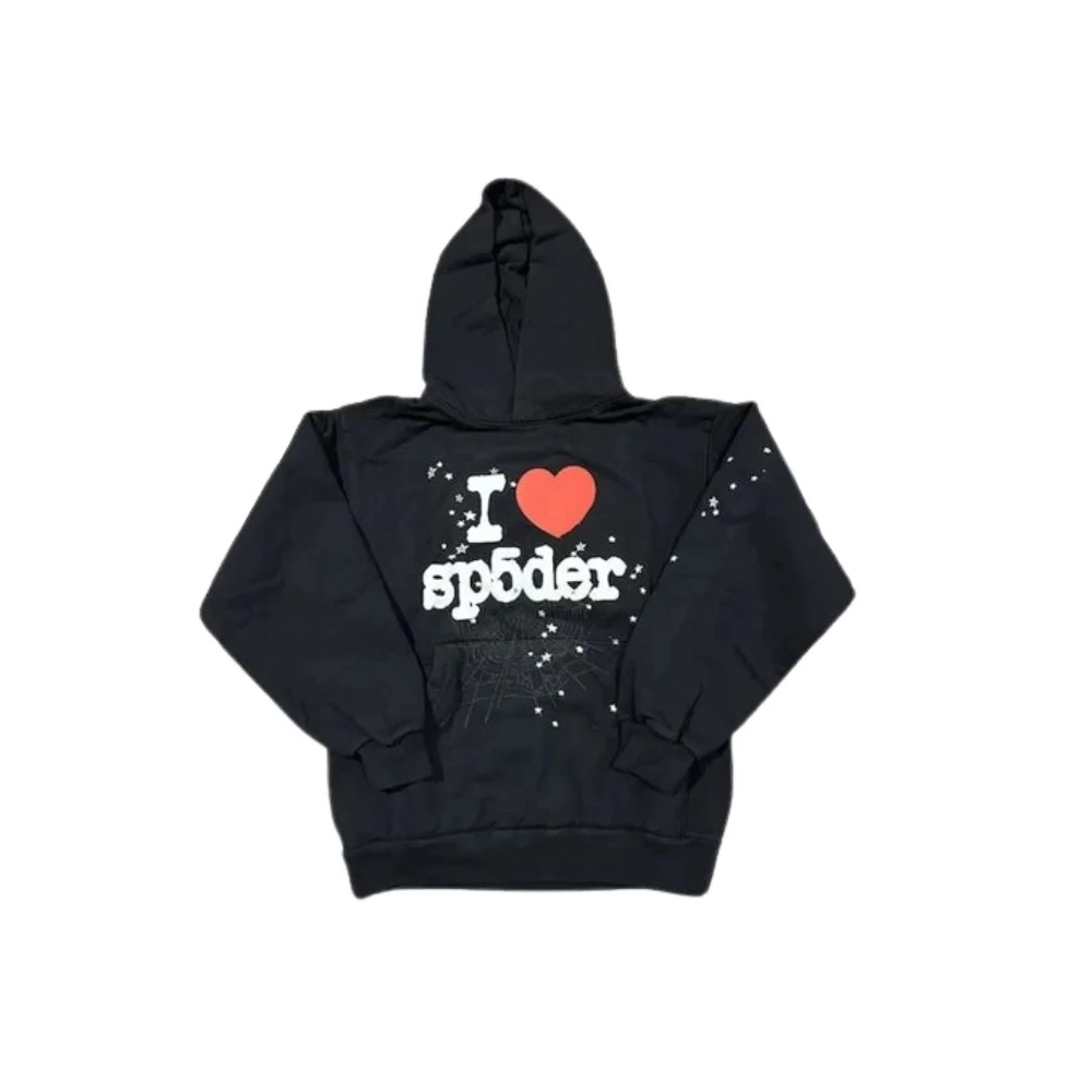 I Love Sp5der Hoodie Black,Sp5der Hoodie,HOODIE,APPAREL