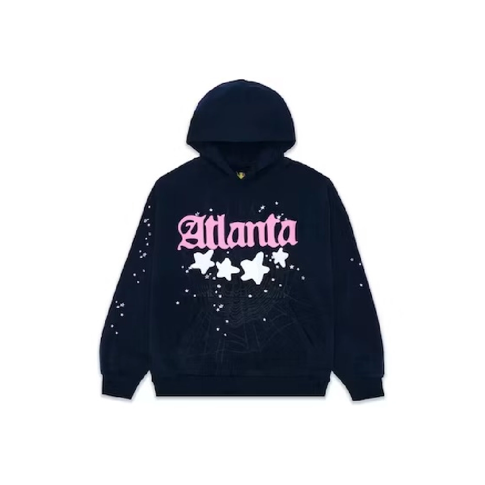 Sp5der Atlanta Hoodie Navy,Sp5der Hoodie,HOODIE,APPAREL