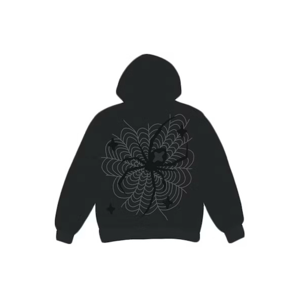 Broken Planet Market Spider Web Zip Up Hoodie Black,Sp5der Hoodie,HOODIE,APPAREL