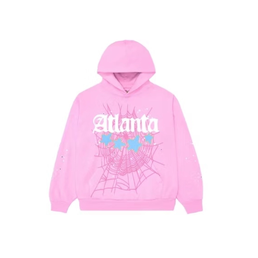 Sp5der Atlanta Hoodie Pink,Sp5der Hoodie,HOODIE,APPAREL