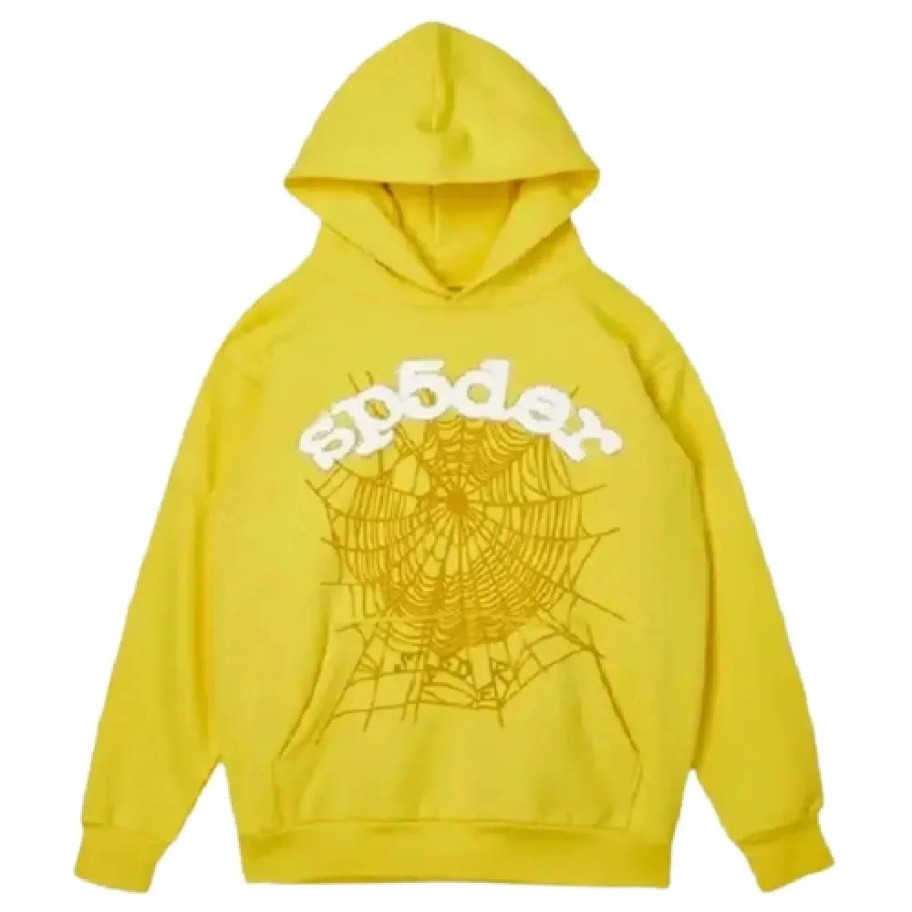 Spider Worldwide Yellow Hoodies,Sp5der Hoodie,HOODIE,APPAREL