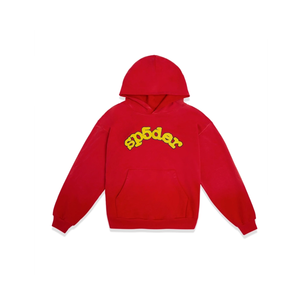 Sp5der OG Logo Hoodie Red,Sp5der Hoodie,HOODIE,APPAREL