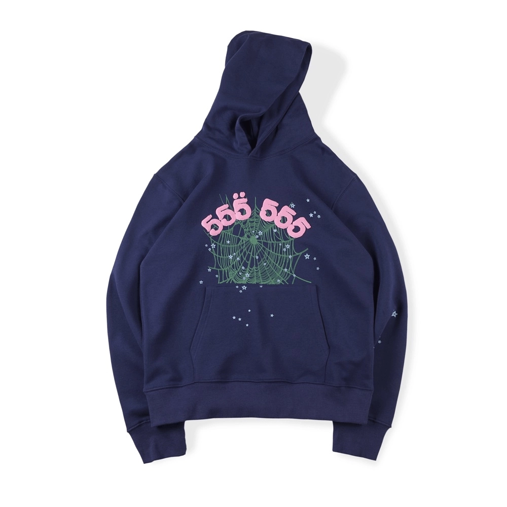 The Blue Sp5der 555 Hoodie,Sp5der Hoodie,HOODIE,APPAREL