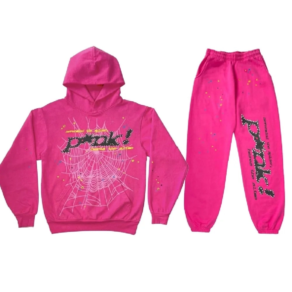 Pink Sp5der Worldwide Tracksuit,Sp5der Tracksuit,SUIT,APPAREL