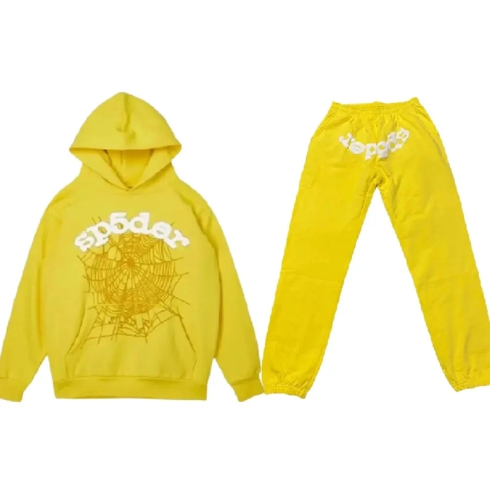 Young Thug Yellow Sp5der Worldwide Tracksuit,Sp5der Tracksuit,SUIT,APPAREL