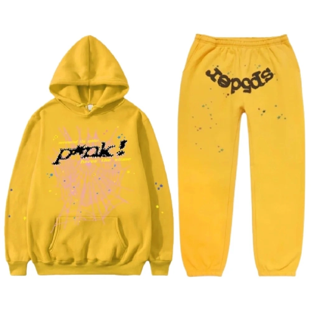 Young Thug Yellow Sp5der 555 Tracksuit,Sp5der Tracksuit,SUIT,APPAREL