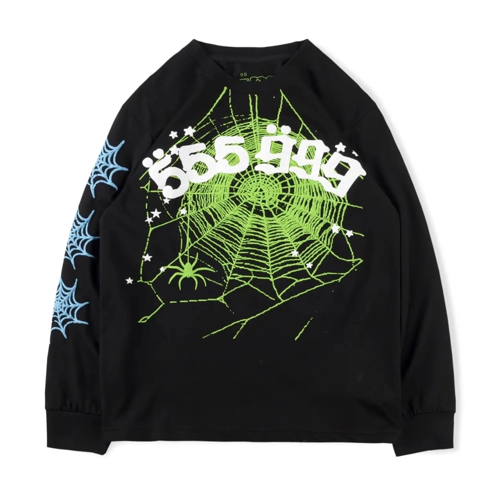 Young Thug Sp5der Juice World 999 Black Crewneck Sweatshirt,Sp5der,SWEATSHIRT,APPAREL