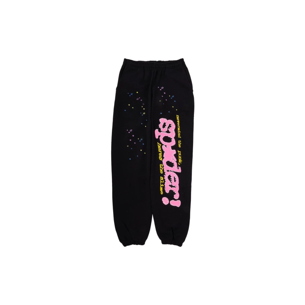 Sp5der Black P*NK (Punk) V2 Sweatpants,Sp5der Sweatpants,CASUAL PANTS,APPAREL