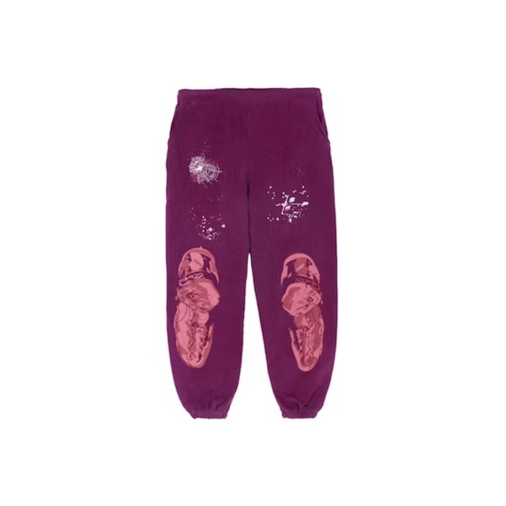 Sp5der Nocturnal Highway Sweatpant Dark Purple,Sp5der Sweatpants,CASUAL PANTS,APPAREL