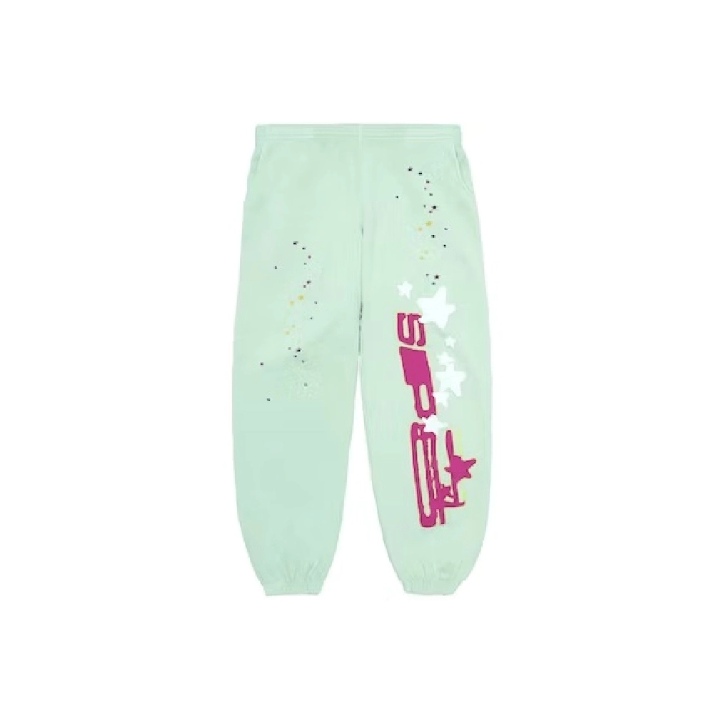 Sp5der SP5 Mint Sweatpants Mint,Sp5der Sweatpants,CASUAL PANTS,APPAREL