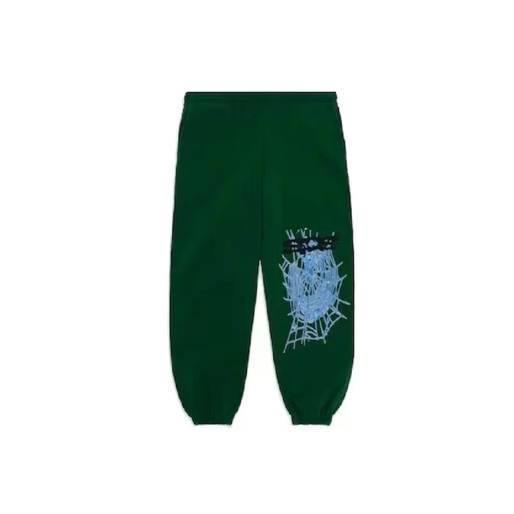 Sp5der Web Sweatpants Hunter Green,Sp5der Sweatpants,CASUAL PANTS,APPAREL